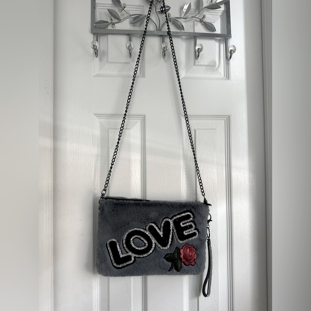 Gray Clutch with LOVE Design